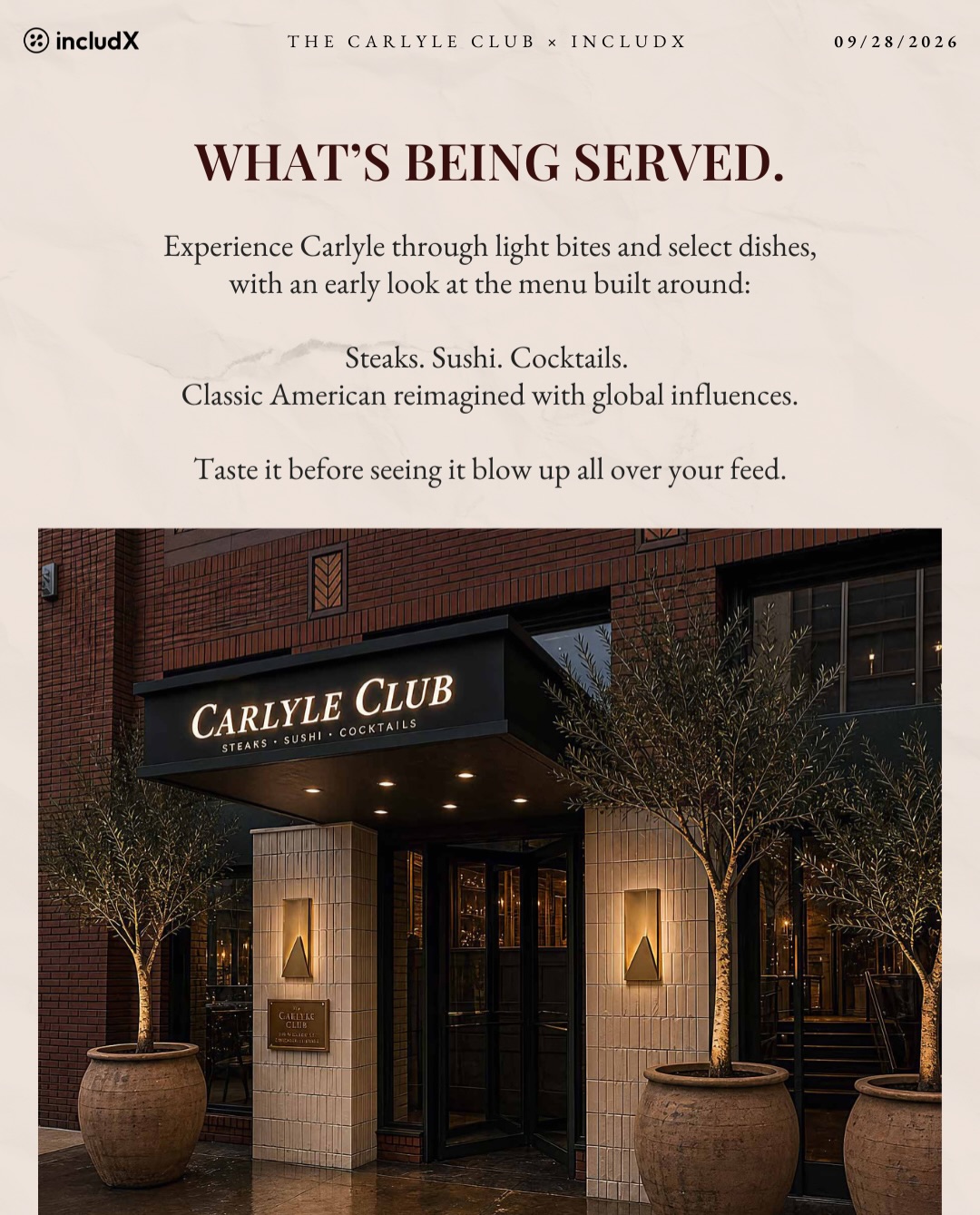 Intrarea în The Carlyle Club din River North, Chicago
