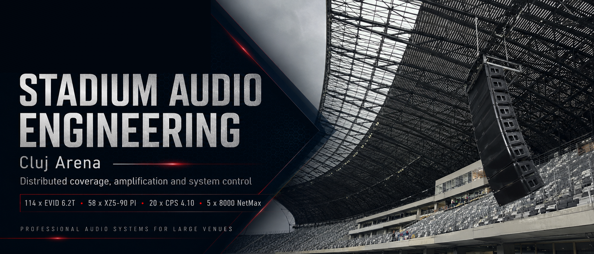 Audio systems for stadiums and large venues - technical audio project image